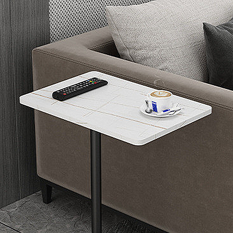 Modernistic Slate Top Side Table Rectangular Metal C Side Table