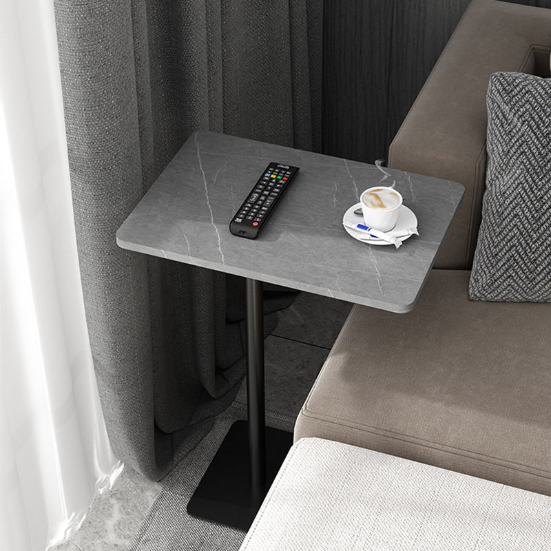 Modernistic Slate Top Side Table Rectangular Metal C Side Table