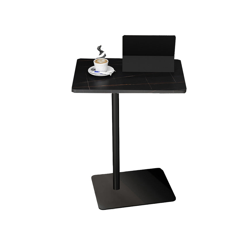 Modernistic Slate Top Side Table Rectangular Metal C Side Table