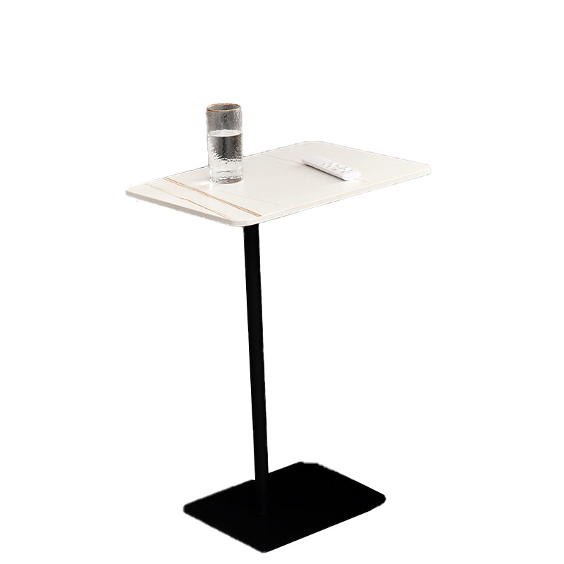 Modernistic Slate Top Side Table Rectangular Metal C Side Table