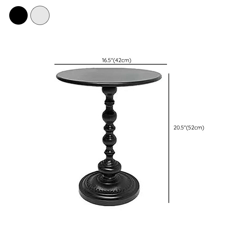 MidCentury End Table Iron Pedestal Round Living Room Side Table
