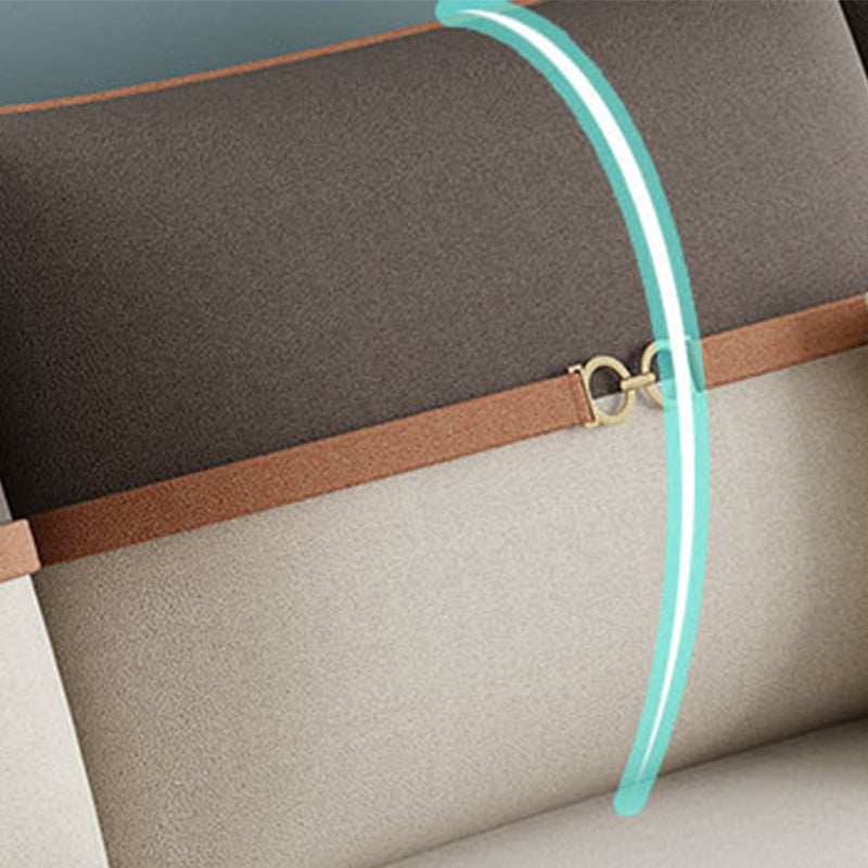 Square Arm Pillow Back Sectional Ottoman Included 4-seat Sectional Sofa