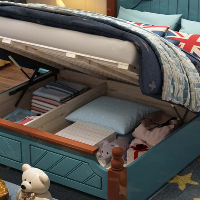 French Country Headboard Standard Bed Solid Wood Bed with Footboard