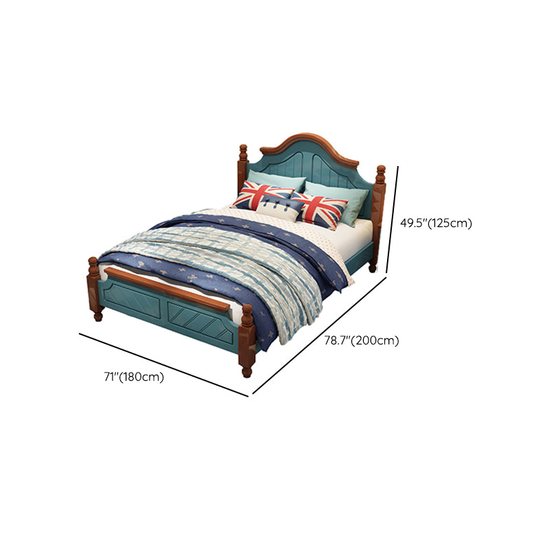 French Country Headboard Standard Bed Solid Wood Bed with Footboard