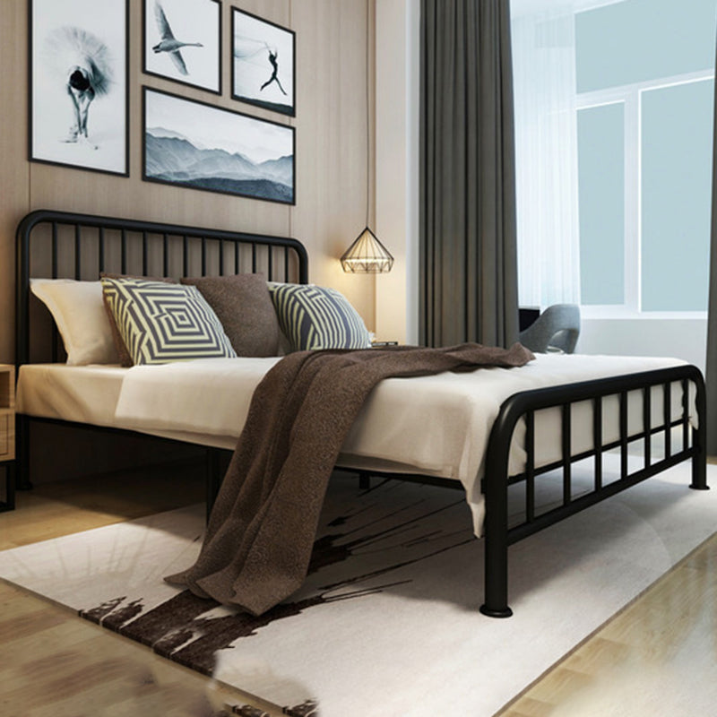 Metal Standard Bed Open-Frame Headboard Bed with Custom Legs