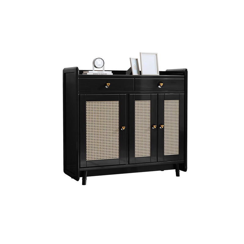 2 - Drawer and 2-Door Cabinet 42.5" Tall Rattan Storage Cabinet