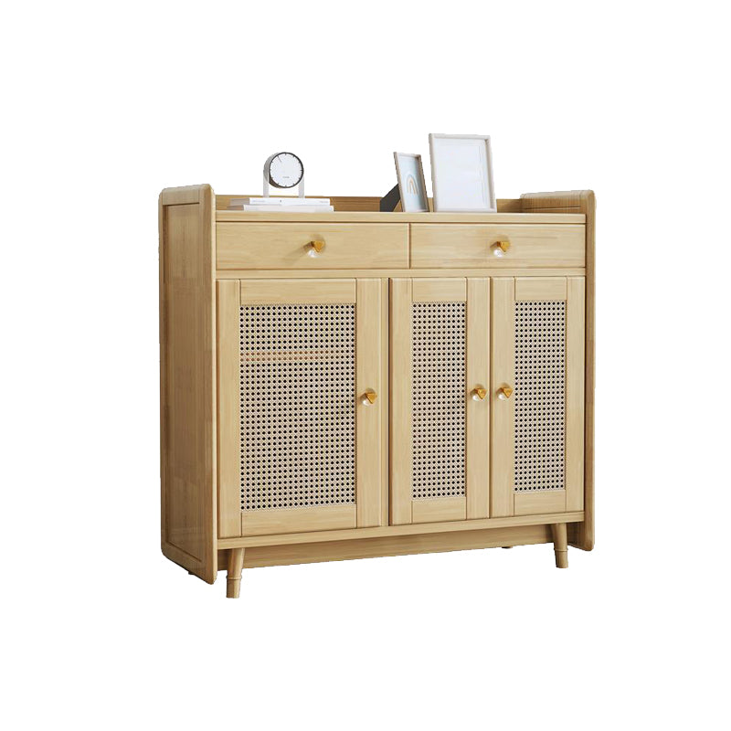 2 - Drawer and 2-Door Cabinet 42.5" Tall Rattan Storage Cabinet