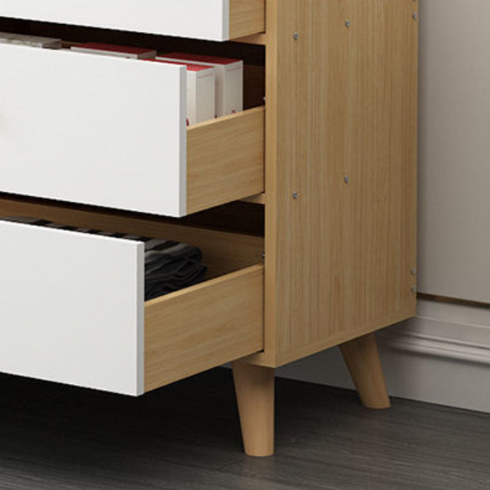 35.4" Tall Wood Storage Cabinet Modern Drawers Included Accent Chest