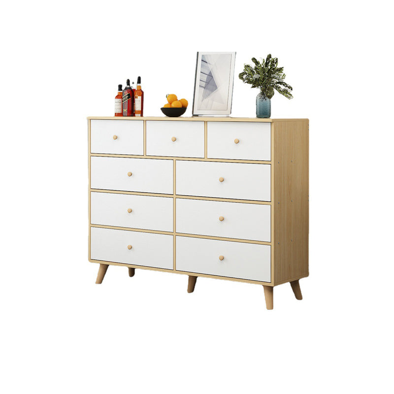 35.4" Tall Wood Storage Cabinet Modern Drawers Included Accent Chest