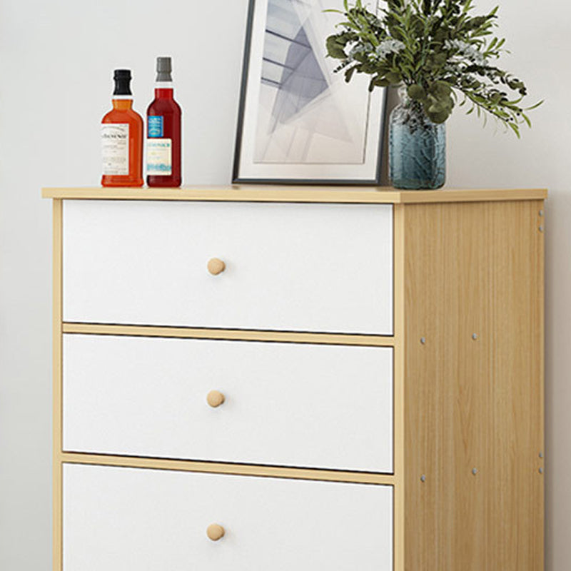 35.4" Tall Wood Storage Cabinet Modern Drawers Included Accent Chest