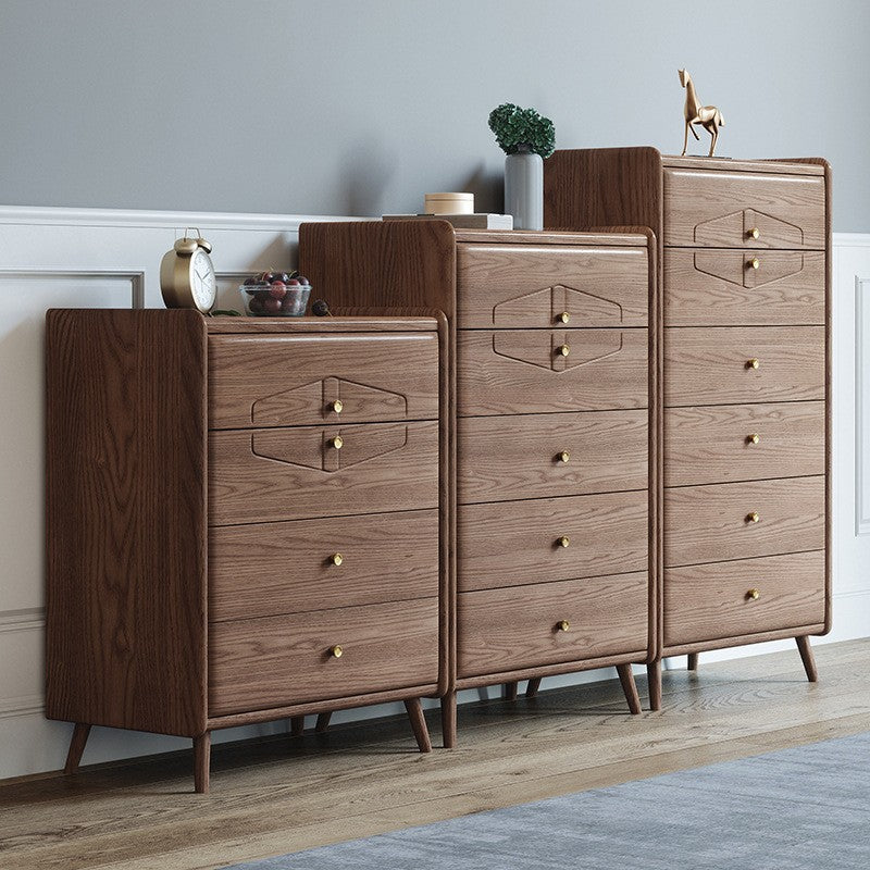 Mid Century Modern Brown Accent Chest 25.4" W Wood Chest with Drawers