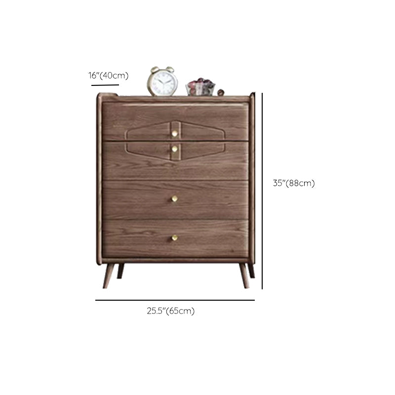 Mid Century Modern Brown Accent Chest 25.4" W Wood Chest with Drawers