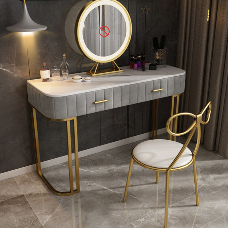 Make-up Vanity With Drawer Marble Glam Bedroom Double Drawers