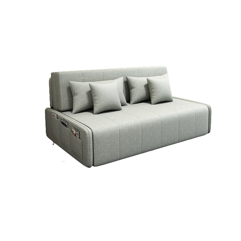 Linen Sleeper Sofa 39.37" Wide Blue Foldable Armless Sofa Bed