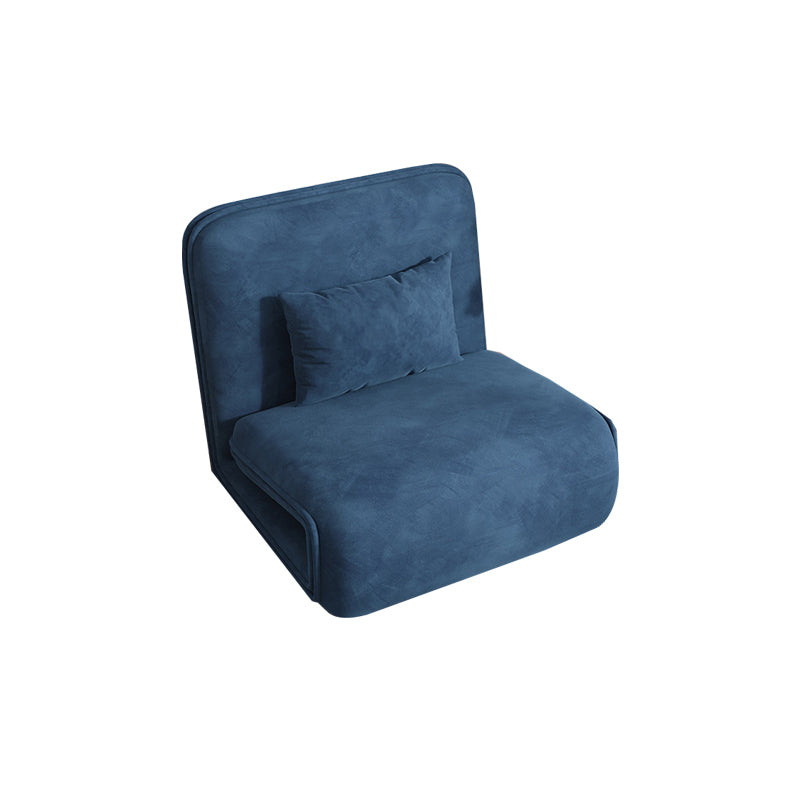 Velvet Sleeper Sofa 25.59" Wide Blue Foldable Armless Sofa Bed