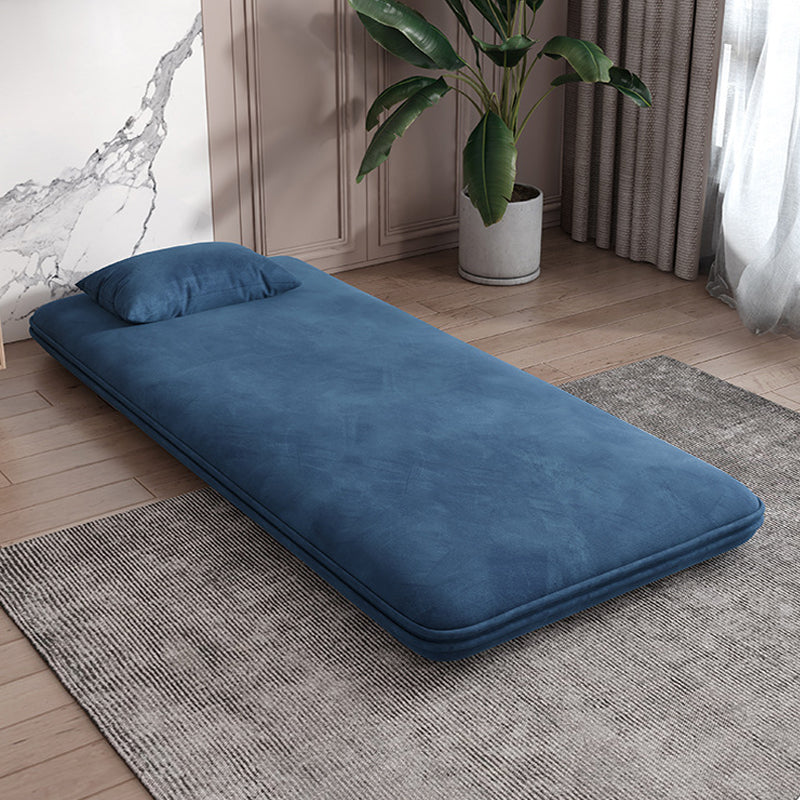 Velvet Sleeper Sofa 25.59" Wide Blue Foldable Armless Sofa Bed