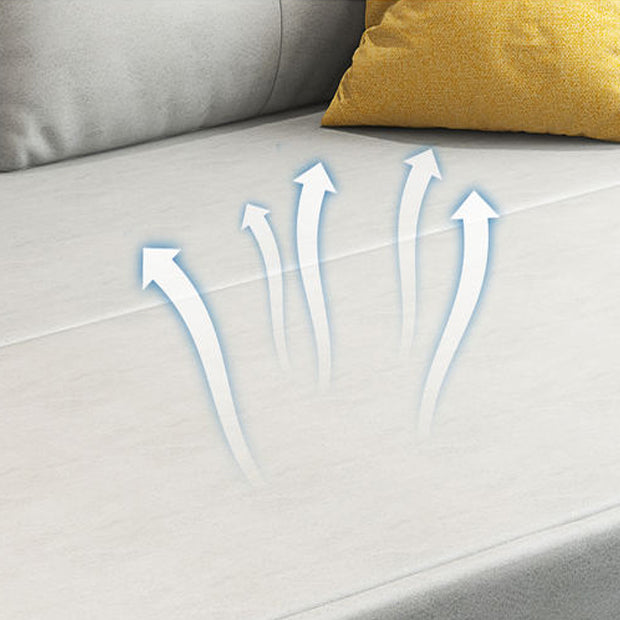 Faux leather Sleeper Sofa Light 32.67" Wide Gray Sofa Bed with Upholstered