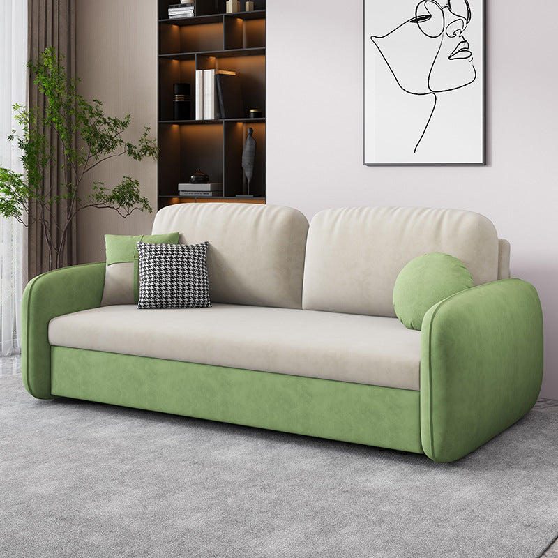 31.49" Wide Sleeper Sofa Velvet Detachable Mattress Sofa Bed with Storage