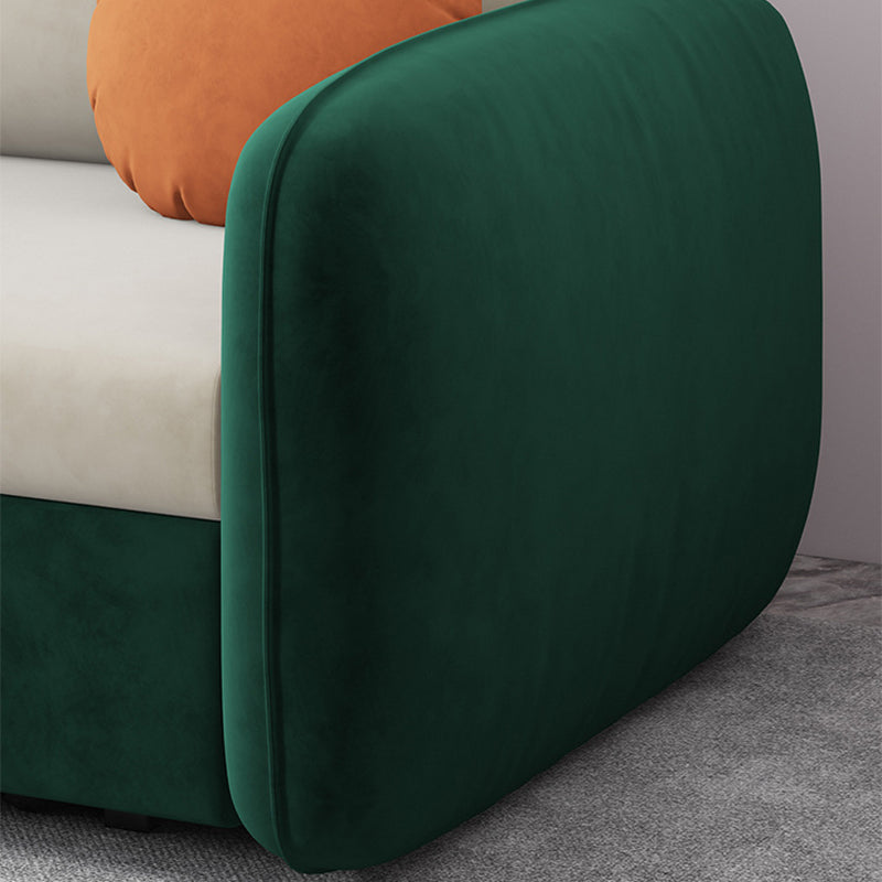 31.49" Wide Sleeper Sofa Velvet Detachable Mattress Sofa Bed with Storage