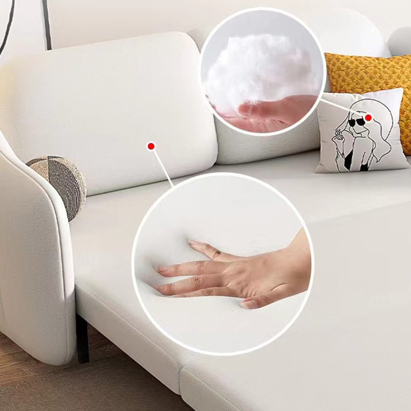 Faux leather Sleeper Sofa with Pillow Back Sofa Bed with Detachable Mattress