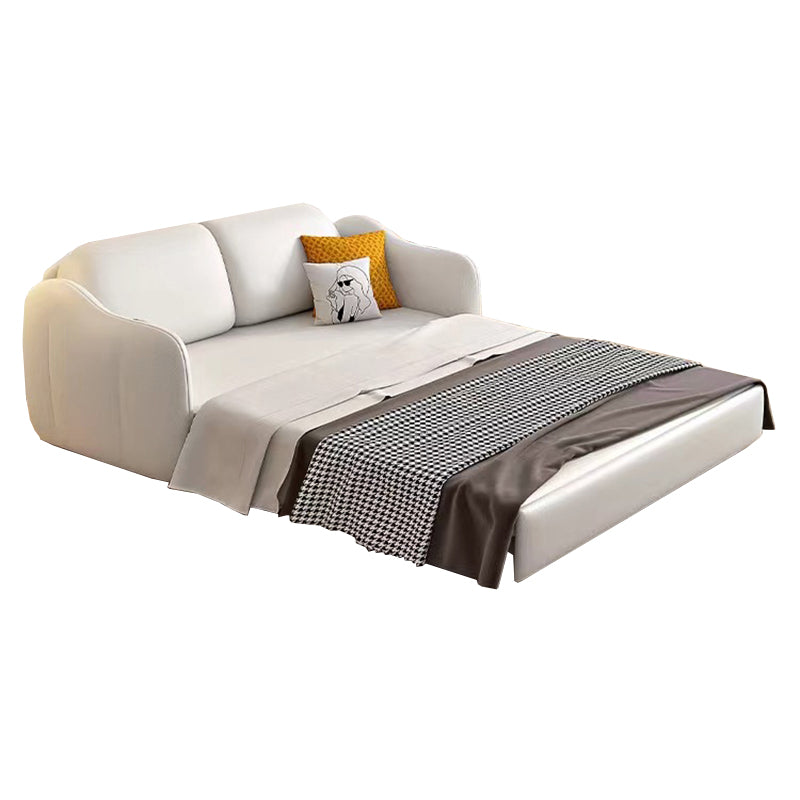 Faux leather Sleeper Sofa with Pillow Back Sofa Bed with Detachable Mattress