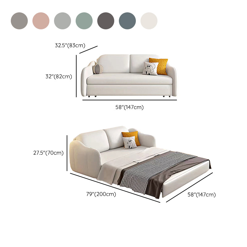 Faux leather Sleeper Sofa with Pillow Back Sofa Bed with Detachable Mattress