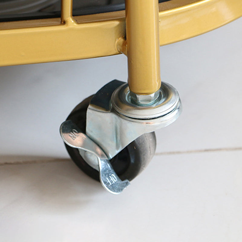 Modern Style Oval Prep Table Rolling Metal Prep Table for Kitchen