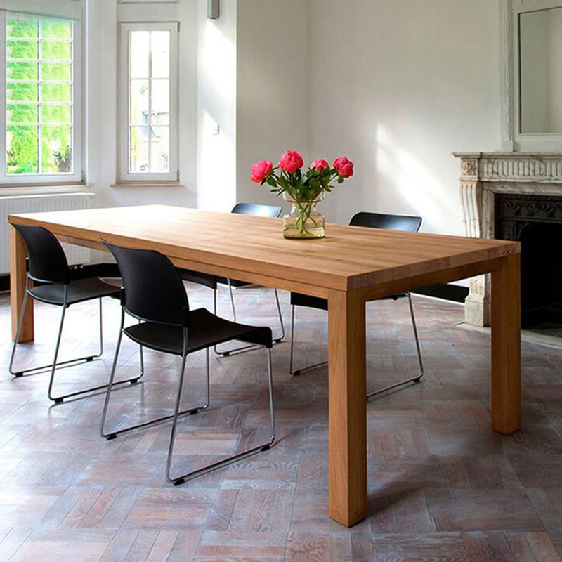 Rectangle 4 Legs Dining Table Medieval Modern Style Wood Table for Kitchen