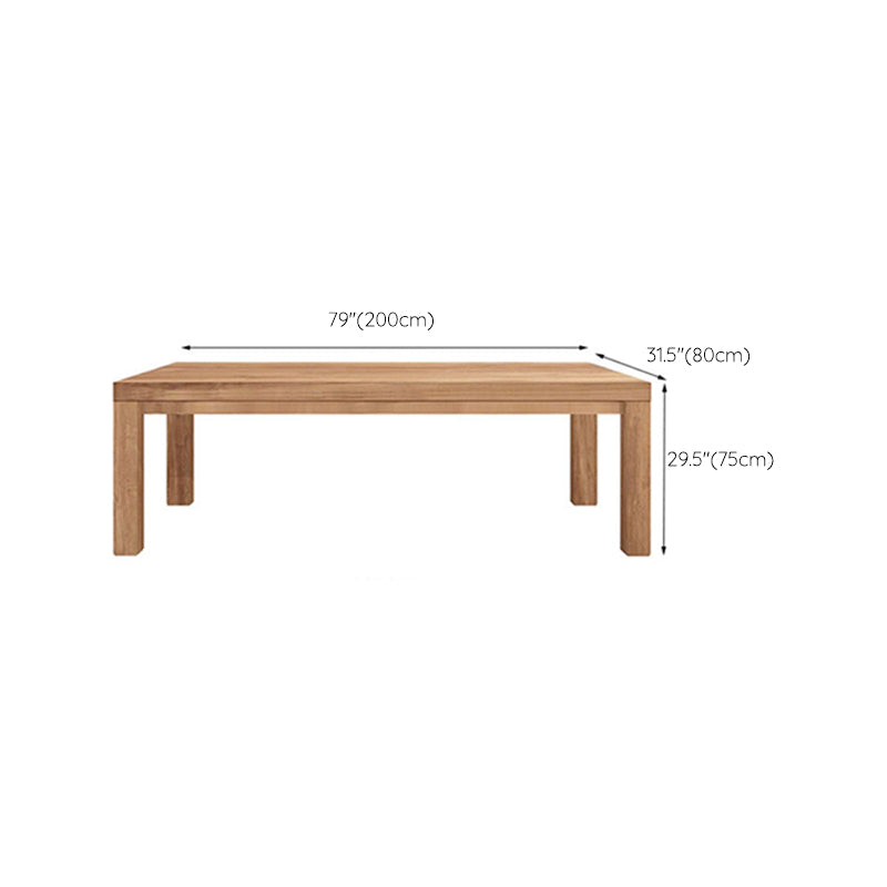 Rectangle 4 Legs Dining Table Medieval Modern Style Wood Table for Kitchen