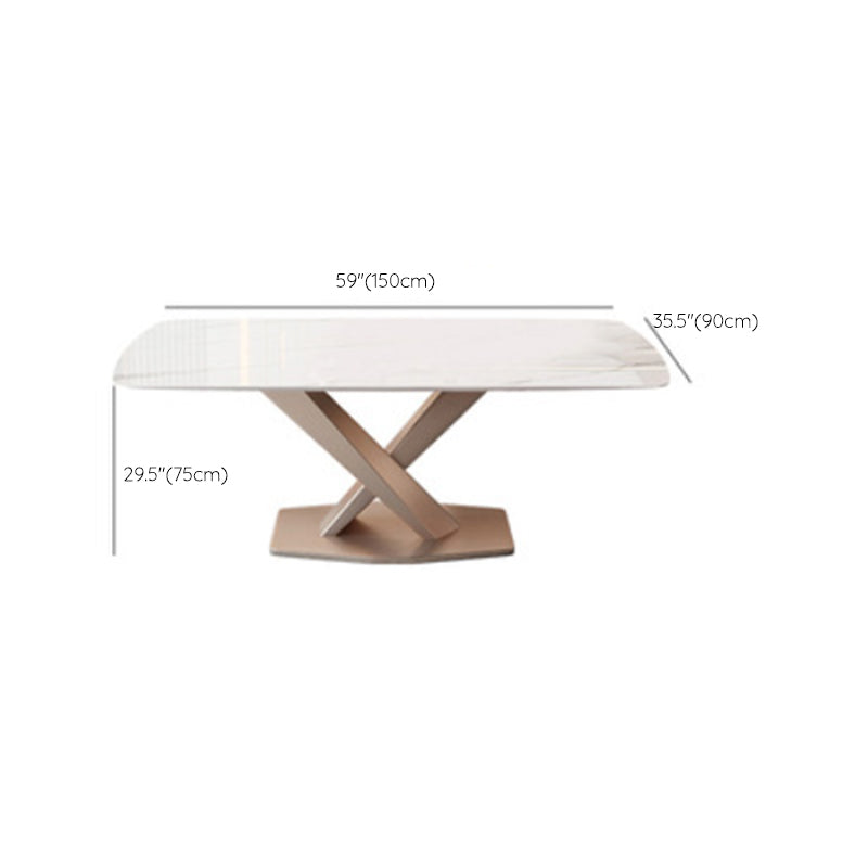 Modern Golden Base Dining Table Stone Table for Kitchen Dining Room