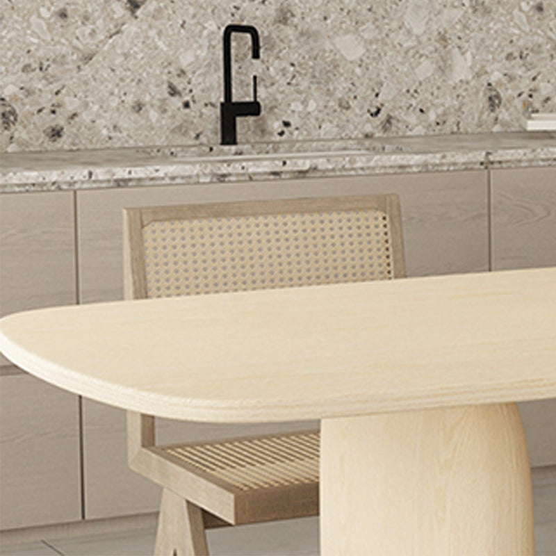 3 Legs Dining Table Modern Style Pine Wood Table for Kitchen