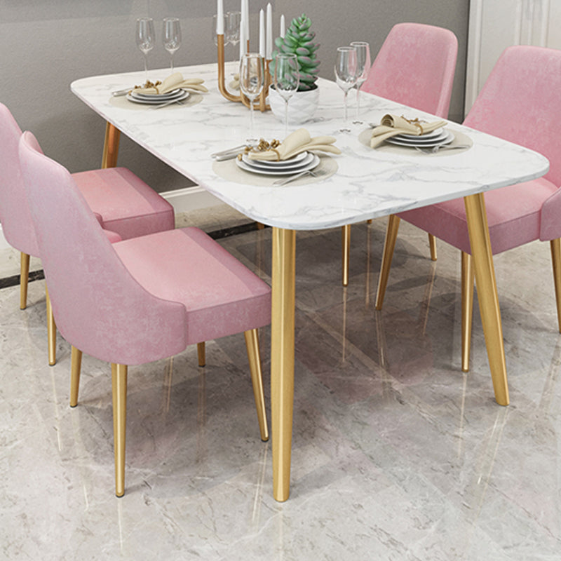 Modern Faux Marble Dining Table Metal Dining Table for Home Use
