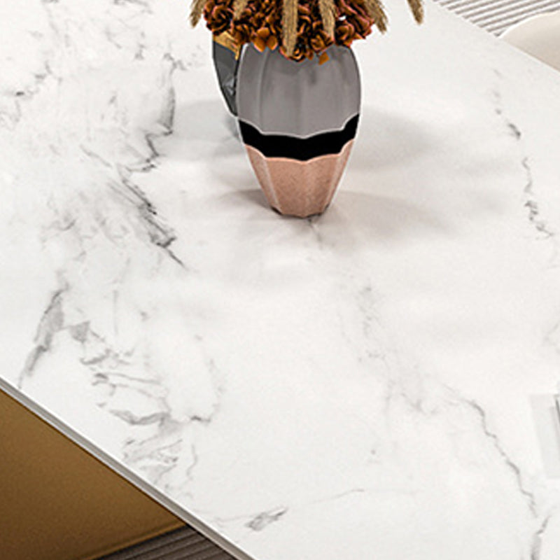 Modern Sintered Stone Dining Table Double Pedestal Table for Home Use