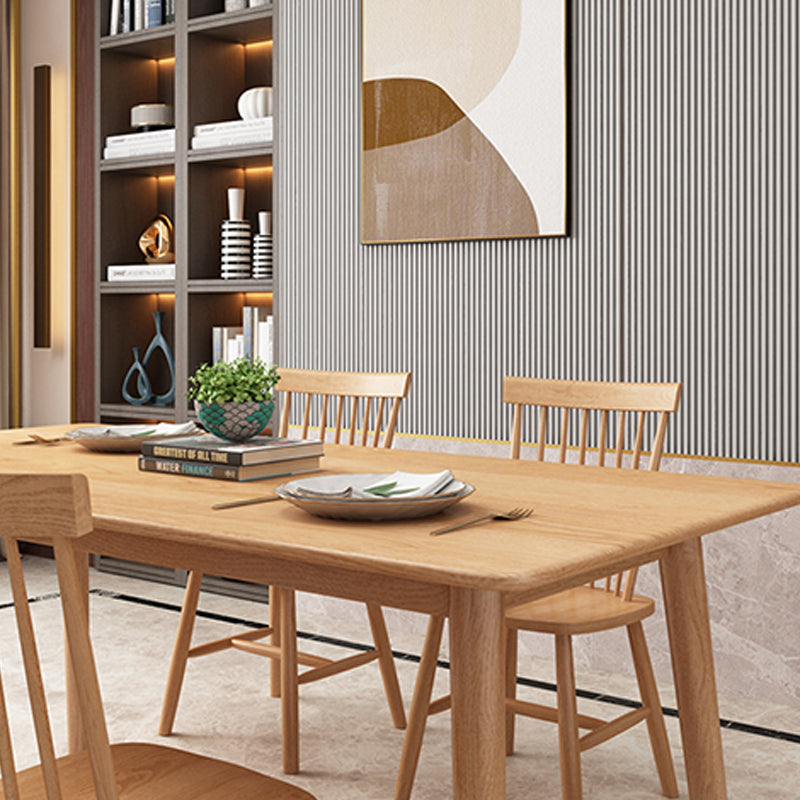 Glam Style Wooden Dining Table Rectangle Table with Wood Legs for Kitchen