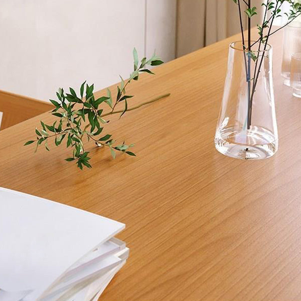 Rectangle Acrylic Base Dining Table Modern Pine Wood Table for Kitchen