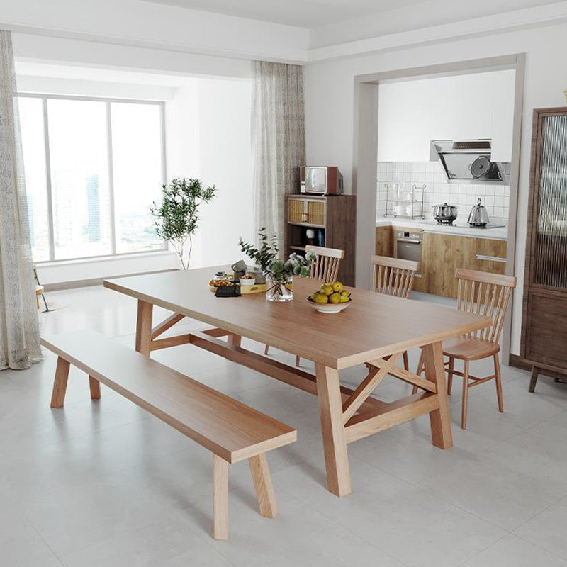 Modern Solid Wood Dining Table Trestle Base Dining Table for Dining Room