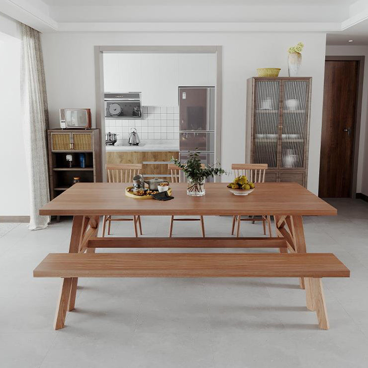 Modern Solid Wood Dining Table Trestle Base Dining Table for Dining Room