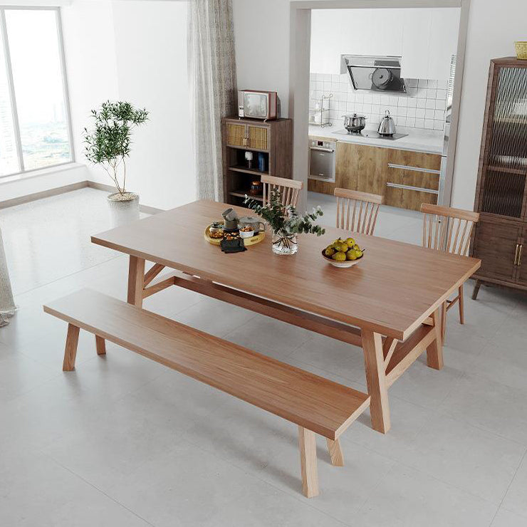 Modern Solid Wood Dining Table Trestle Base Dining Table for Dining Room