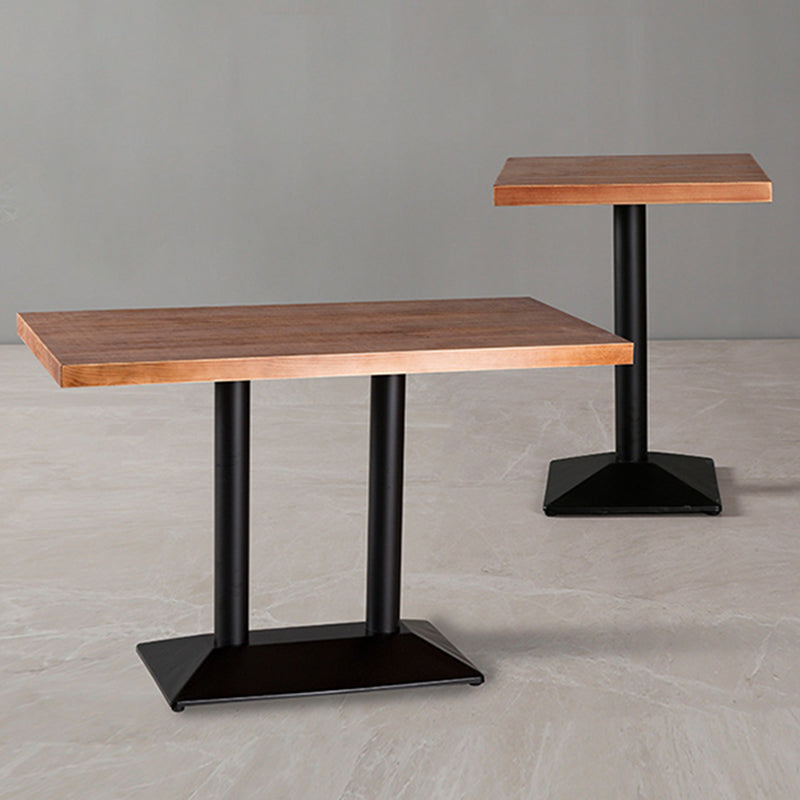 Black Base Dining Table Industrial Wood Table for Dining Room Kitchen