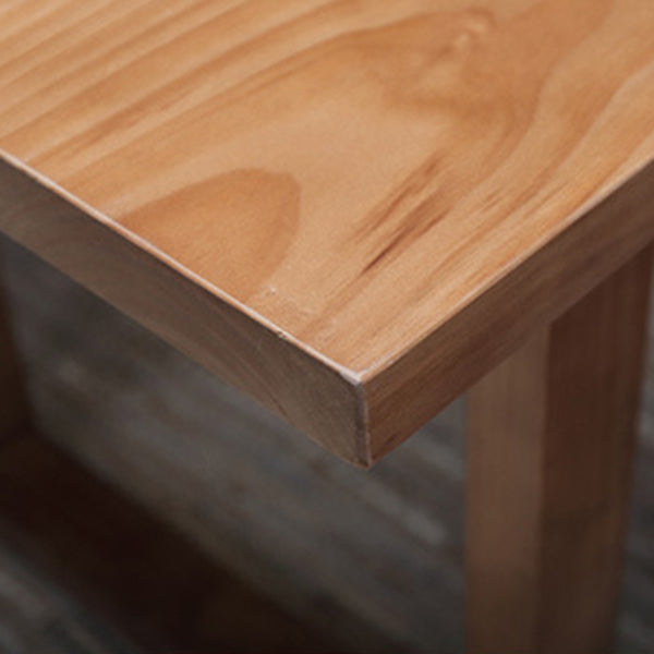 Rectangle Double Base Dining Table Industrial Wood Table for Kitchen