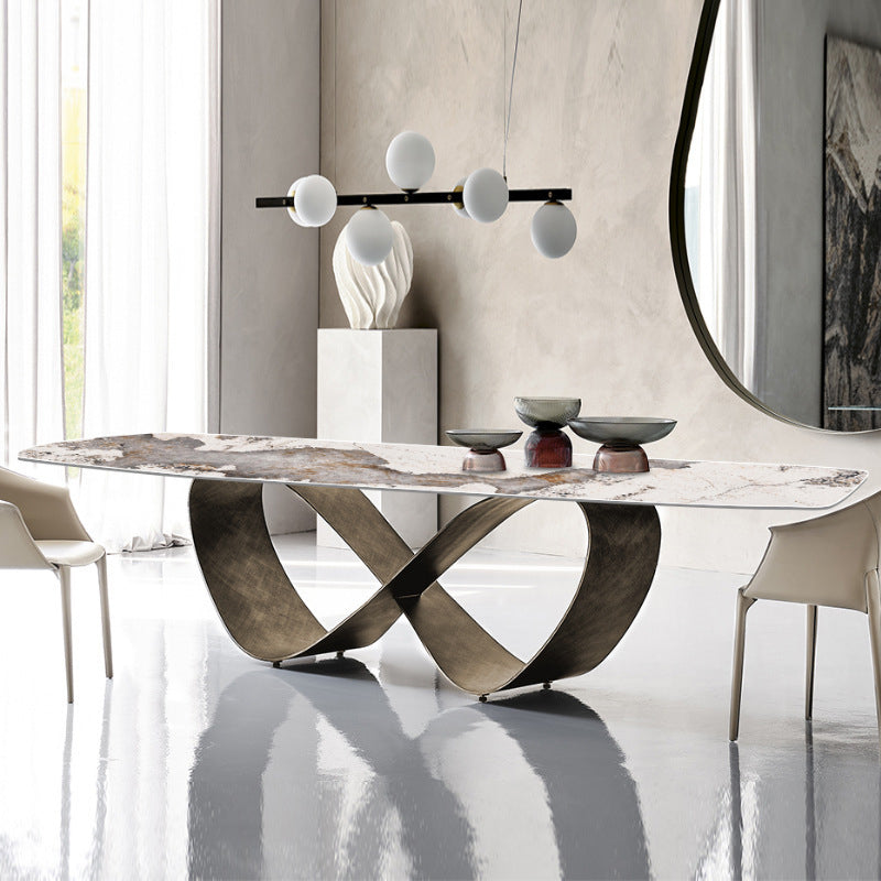 Glam Dining Sintered Stone Table Rectangle Table for Home Use