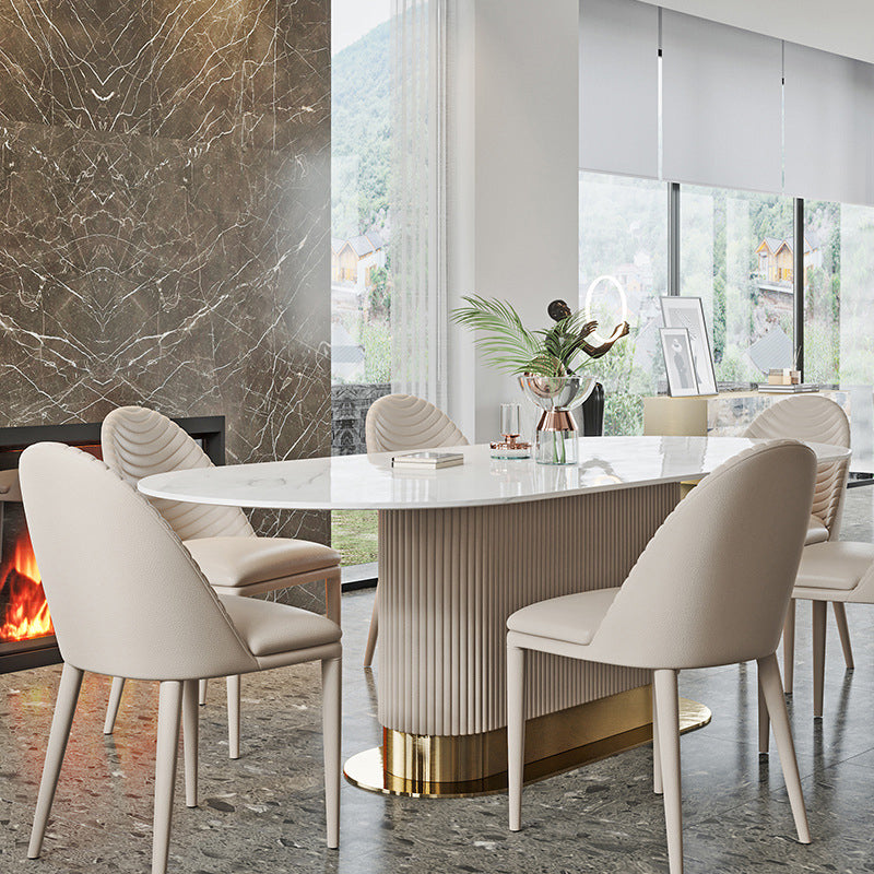 Modern Dining Sintered Stone Table Dining Oval Table for Home