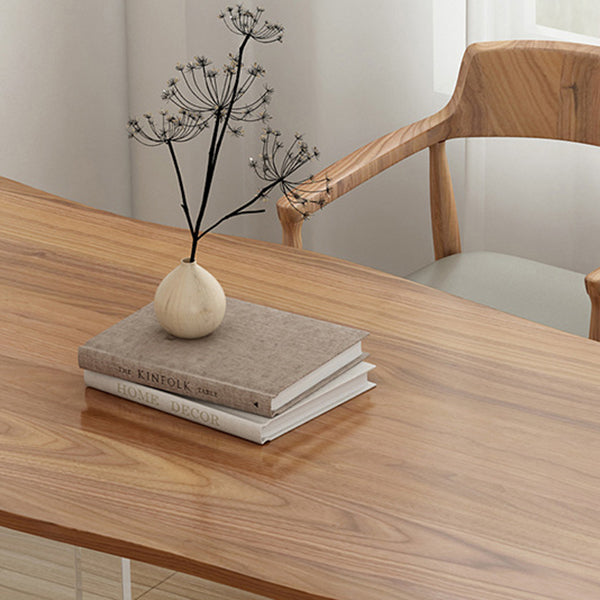 Rectangle Double Pedestal Dining Table Modern Wood Table for Dining Room