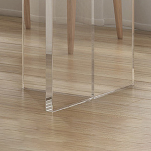 Rectangle Double Pedestal Dining Table Modern Wood Table for Dining Room