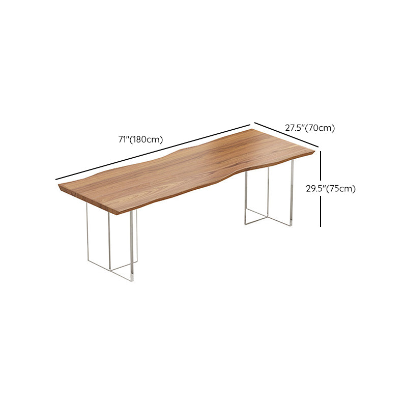 Rectangle Double Pedestal Dining Table Modern Wood Table for Dining Room