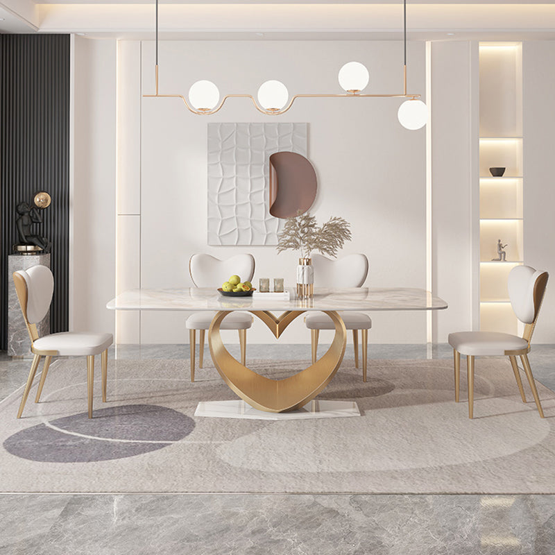 Glam Dining Sintered Stone Table Dining Rectangle Table for Kitchen