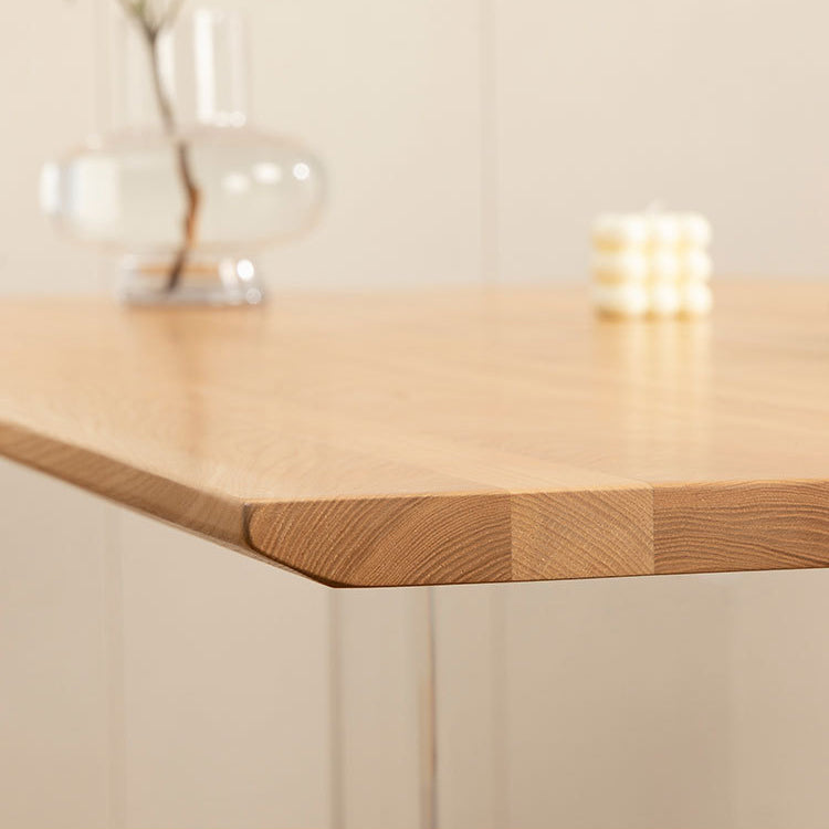 Rectangle Double Pedestal Dining Table Modern Wood Table for Kitchen