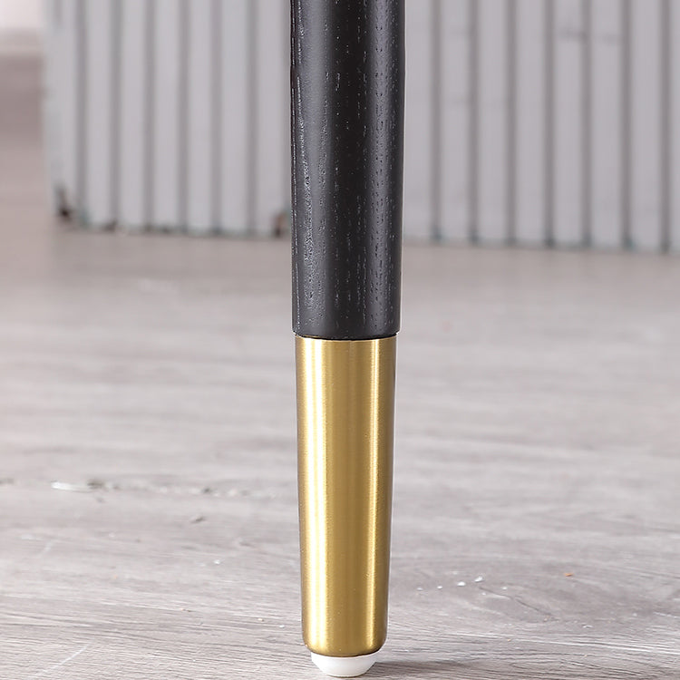 Glam Open Back Dining Armchair PU Leather Dining Chair for Home