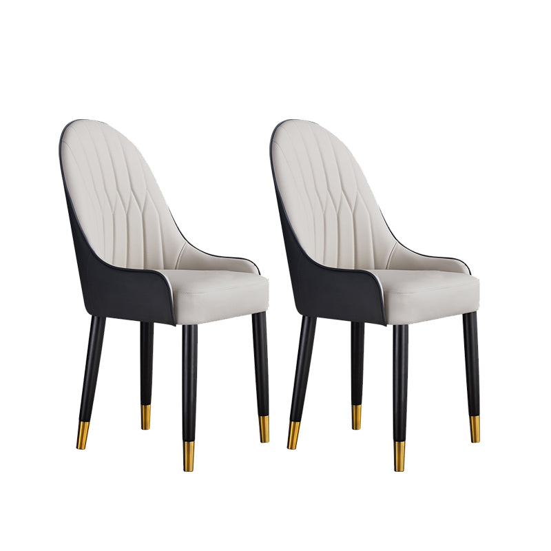 Glam Solid Wood Legs Chair Parsons Upholstered Chair for Dining Room