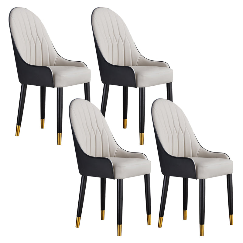 Glam Solid Wood Legs Chair Parsons Upholstered Chair for Dining Room